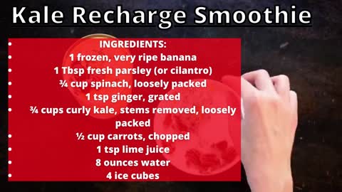 Smoothies for weight loss: Kale recharged recipe (more in description)