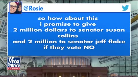 Rosie O'Donnell offered $2 million bribe to GOP senator to vote against Trump tax cuts.