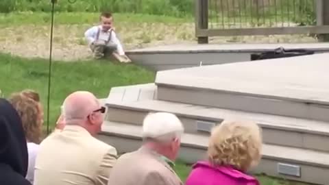 Funny kid at the wedding