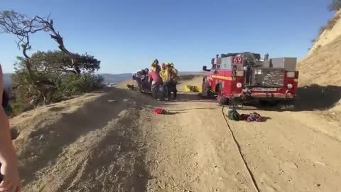 Firefighters rescue dog that fell into 300-feet steep ravine in California, US