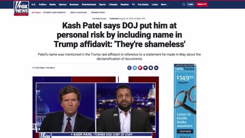Kash Patel on the FBI unredacting his name in the Trump raid warrant
