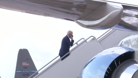 Biden wearing a mask while alone outdoors, then taking it off to enter crowded indoor space