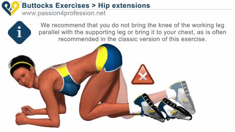 Hip extensions, butt exercise for women