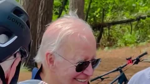 He Can’t Help Himself: Joe Biden Takes a Break From His Bike Ride to Sniff Little Girl’s Hair
