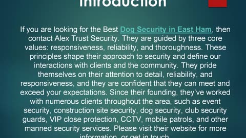Best Dog Security in East Ham