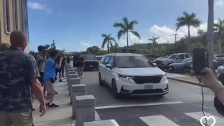 Julian Assange has arrived at the federal court house in Saipan.