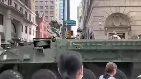 That the military is stragically placing military vehicles in cities around the country.