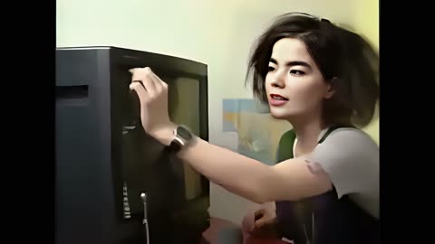 Björk talking about the dangers of watching TV! AI Digital Remastered 4K