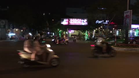 There are so many motorcycles on the road in Vietnam.