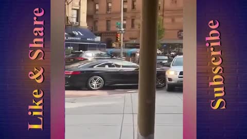 A wild car chase by thieves earlier today ended up in a car crash, in New York City