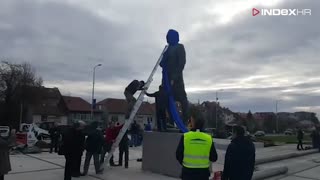 Postavljanje Tuđmanovog spomenika