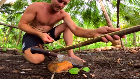 Solo Survival SPINED LOBSTER Catch n Cook On A Tropical Island-6