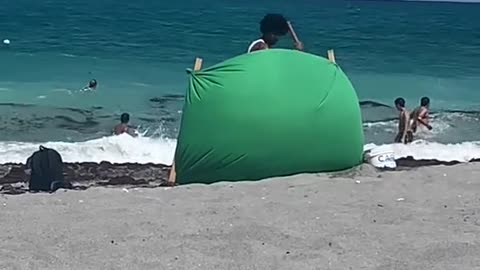 Spotted: a fellow remote "worker" setting up his “office" green screen for the day