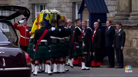 Thousands Turn Out As Queen Elizabeth II's Coffin Arrives In Edinburgh