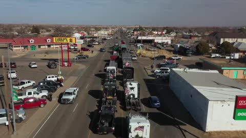 Truckers US Convoy Drone Footage New Mexico