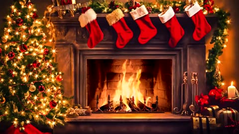 Michael Bublé Christmas Songs -26 Crackling Fireplace 🎄🔥