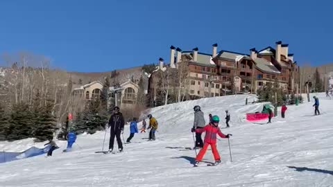 8 year old grandson skis better than dad!