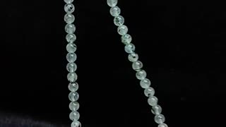 Natural turquoise pendant and Black Rutilated Quartz gemstone smooth beads simple necklace