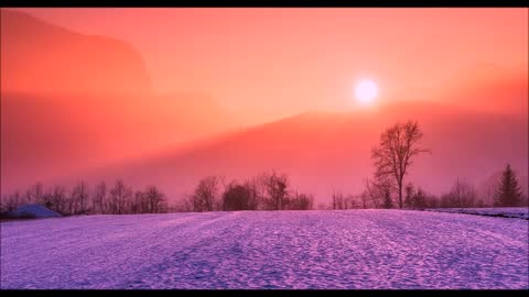 Relaxing Instrumental Hymns For Worship With Peaceful Winter Scene, Strings, Piano, Organ Music