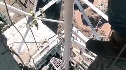 Oil drillers working high above the ground, only serious work, can have a better life