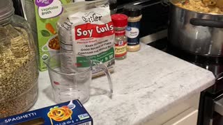 Plant Based Chicken Soup using Soy Curls