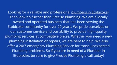 Find Plumbers in Etobicoke