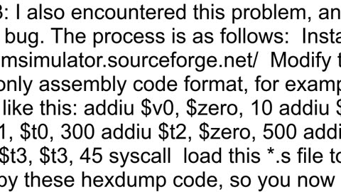 Converting MIPS asm to hexadecimal using Spim