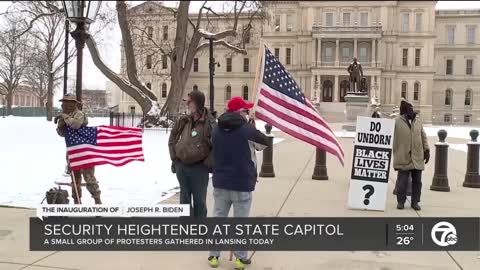 Chanel 7 Interview Michigan State Police continue patrols in Lansing on Inauguration day