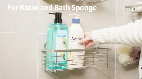 ODesign Shower Caddy Basket with Hooks Soap Dish Holder Shelf for Shampoo Conditioner