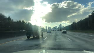 Driving into Downtown Houston