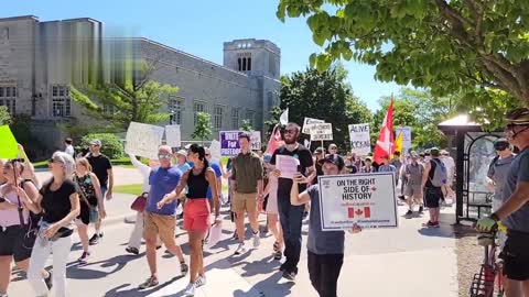Western University students march to protest mandates
