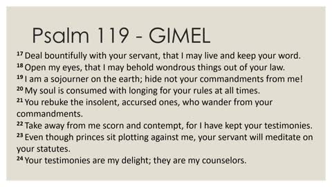 Psalm 119:17-32 Devotion