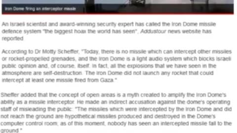 The Israeli Iron Dome Hoax