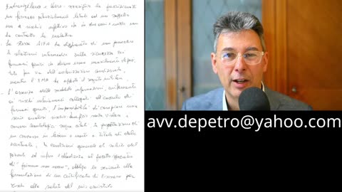 (10 GIUGNO 2024) - AVVOCATO ROBERTO DE PETRO: “IL PROBLEMA È FORSE L'O.M.S.?!...”