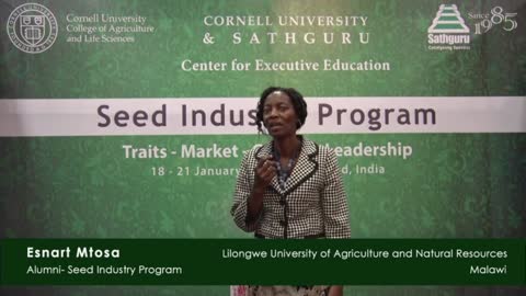 Esnart Mtosa, Alumni-Seed Industry Program,Lilongwe University of Agriculture and Natural Resources