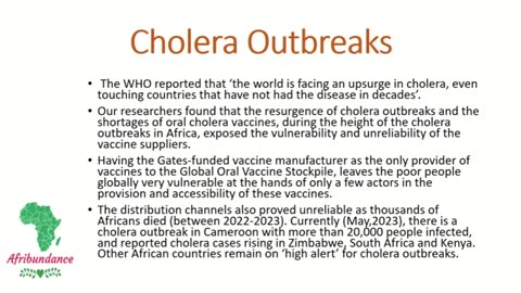 Cholera Vaccine: The Bill Gates Cholera Vaccination Scandal