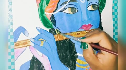 shree krishna acrylic painting tutorial #how to draw krishna step by step