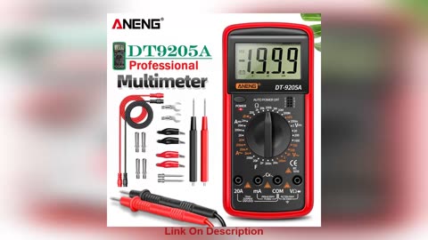 Get ANENG DT9205A Digital Multimeter AC/DC Transistor Tester