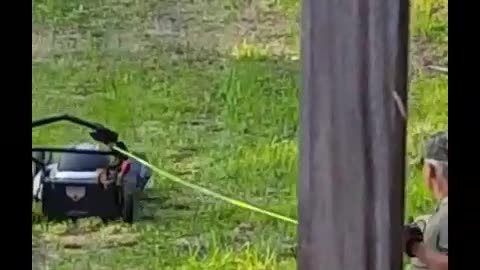 Lawn mower rope mowing