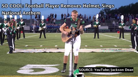 AMAZING: Football Player Removes Helmet, Sings National Anthem