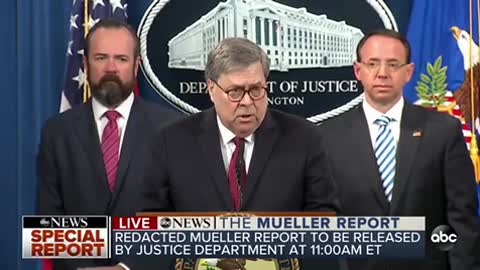 Bill Barr on the Muller investigation of the democrat paid Russian collusion hoax