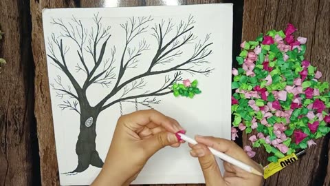 3d paper tree 🌴| How To Make Beautiful Paper Tree Art | DIY Wall Hanging Craft Ideas