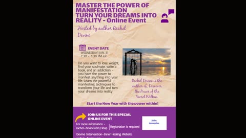 MASTER THE POWER OF MANIFESTATION - TURN YOUR DREAMS INTO REALITY! SPECIAL ZOOM EVENT