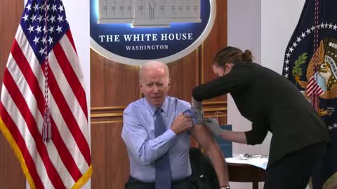 Joe Biden RECEIVES his SECOND BOOSTER shot on stage