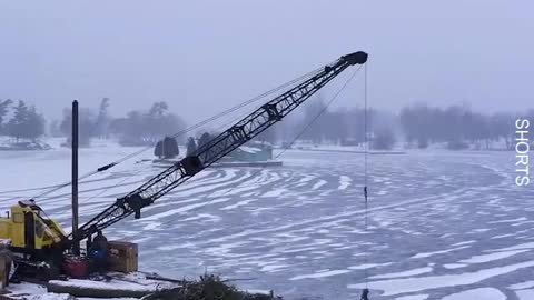 WATCH : Man Flips Ice Boat In Frozen River 😥.