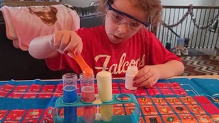 Lena's First Science Experiment- Colorful Fountains