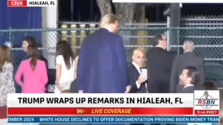 Video Of Pres. Trump shaking hands with Don Jr. Not being walked off stage