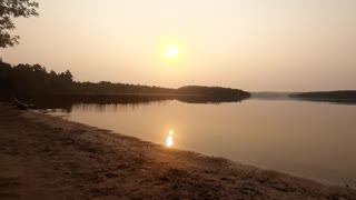 majestic sunset by the lake