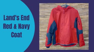 Land's End Red & Navy Coat