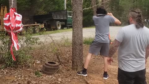 Tree Makes a Bad Piñata For Blindfolded Birthday Boy